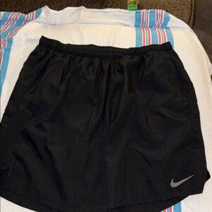 Nike Black Running Shorts with Gray Swoosh